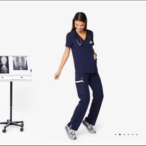 Navy Figs Kade Cargo Scrub Pants